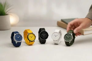 Collection de montres colorees et modernes