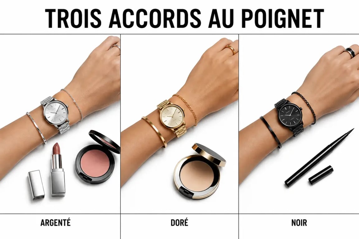 Comment accorder ses bijoux et sa montre avec une mise en beauté : trois combinaisons élégantes selon le métal, les bijoux et le maquillage