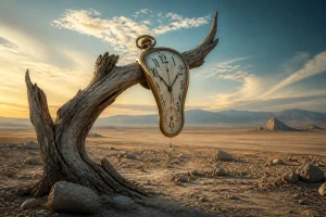Lhorloge fondue du temps surrealiste